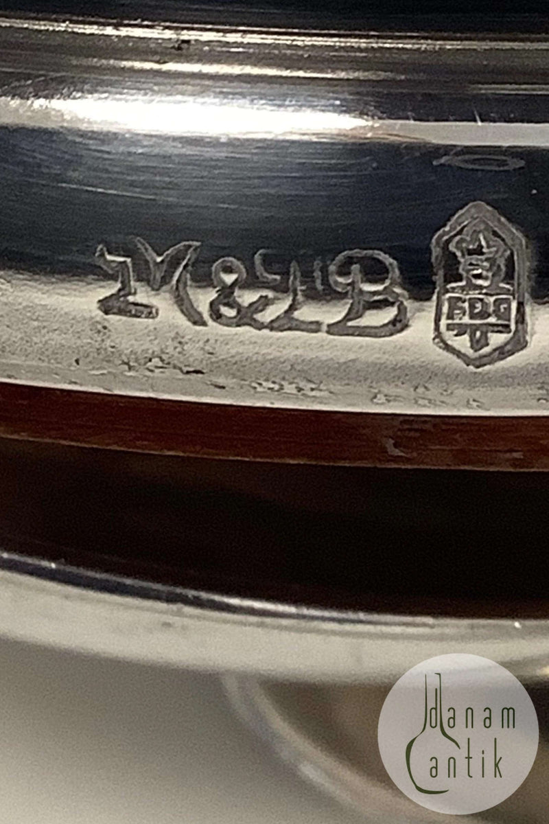 Sølvplet / Træ Flaske Bakke