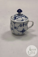 Royal Copenhagen Musselmalet Riflet Sennepskrukke med låg No. 64