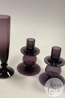 Wedgewood Kunstglas Moderne Vase og Par lysestager i Violet