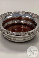 Danish Silverplate / Wooden Bottle Tray