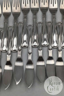 Cohr Sølv/Stål Dobbeltriflet Fiskebestik Sæt (16 dele)