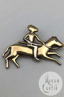 F. Hingelberg Brosche aus vergoldetem Sterlingsilber (Goldhornmotiv 1639)