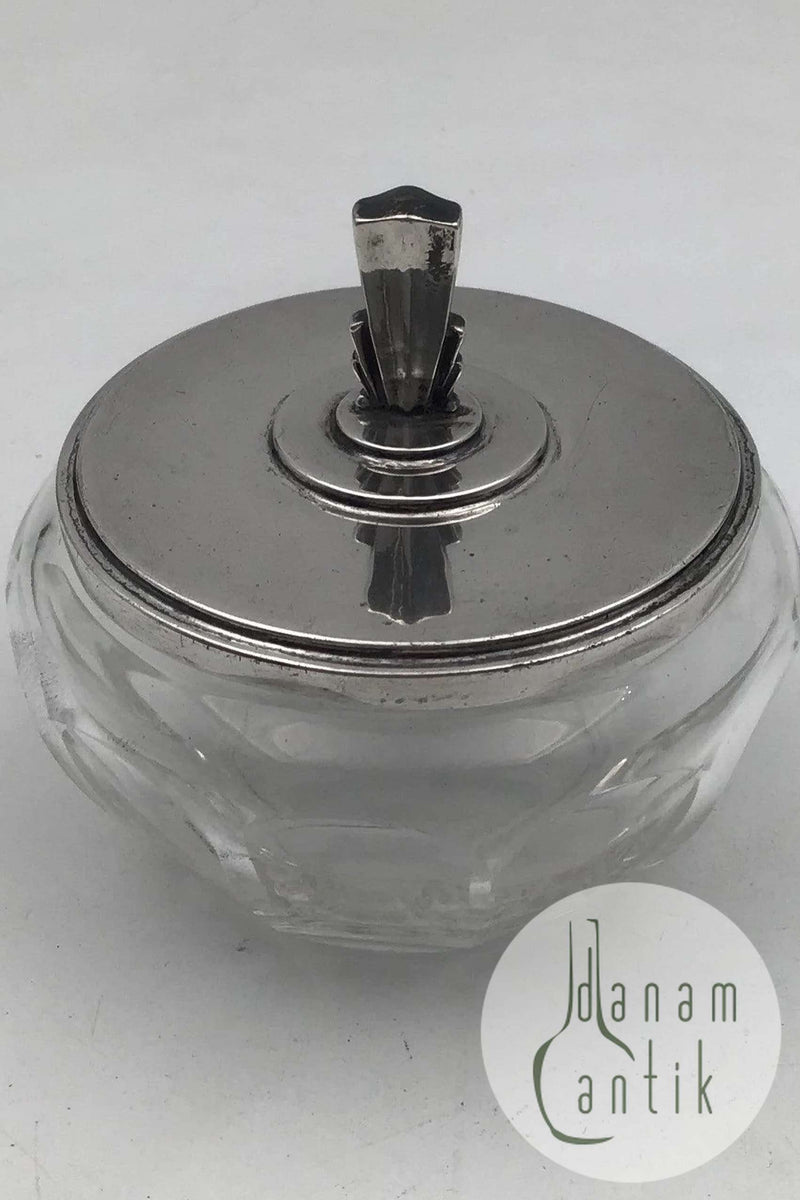 Georg Jensen Sterling Silver Lid and Baccarat Crystal Confiture Glass No. 134C