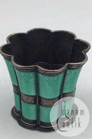 Anton Michelsen Sterling Sølv  Margrethebæger Grøn Emalje