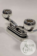 Hans Hansen Sterling Sølv 2-armet Art Deco lysestage af Karl Gustav Hansen no 197