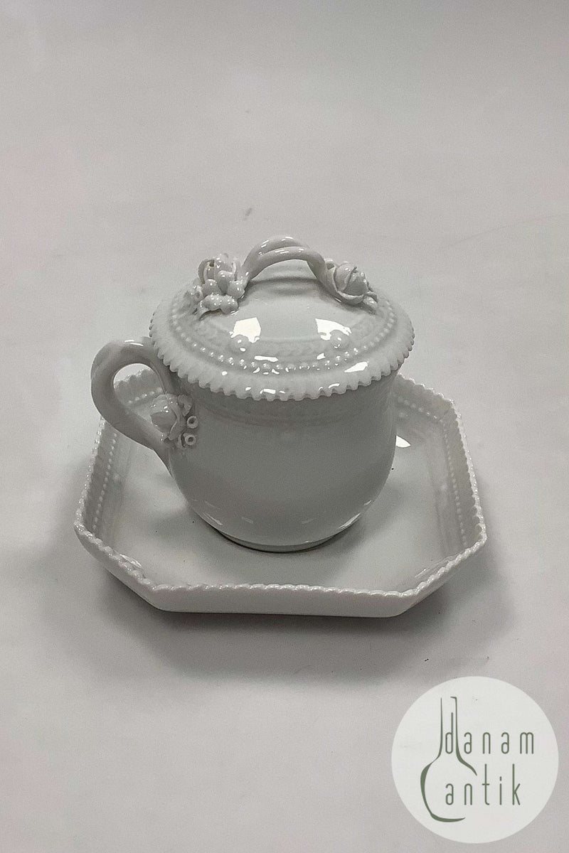 Royal Copenhagen White Flora Danica / Pearl Pattern Cream Cup No 20/3514