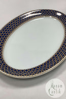 Royal Copenhagen Liselund Ovalt fad Mørkeblå No. 375