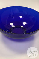 Blå Glasskål af Gunnar Ander for Lindshammar Sverige