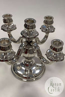 5アーム銀メッキキャンドルホルダー