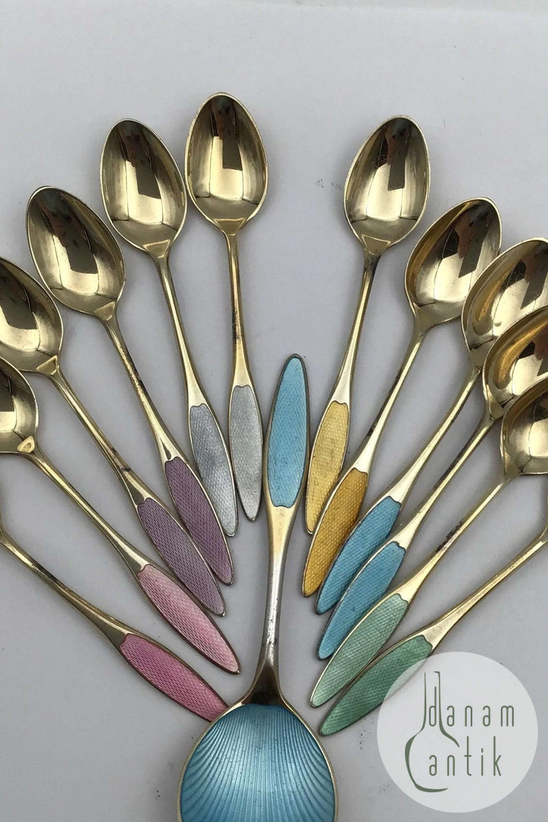 Frigast Sterling Sølv/Emalje Skeer (12+1)