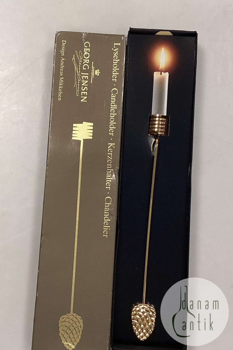 Georg Jensen Golden Christmas Lyseholder - Kogle 1994
