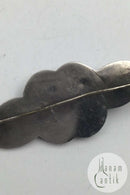 Dansk Art Noveau Sølv Broche med grøn sten