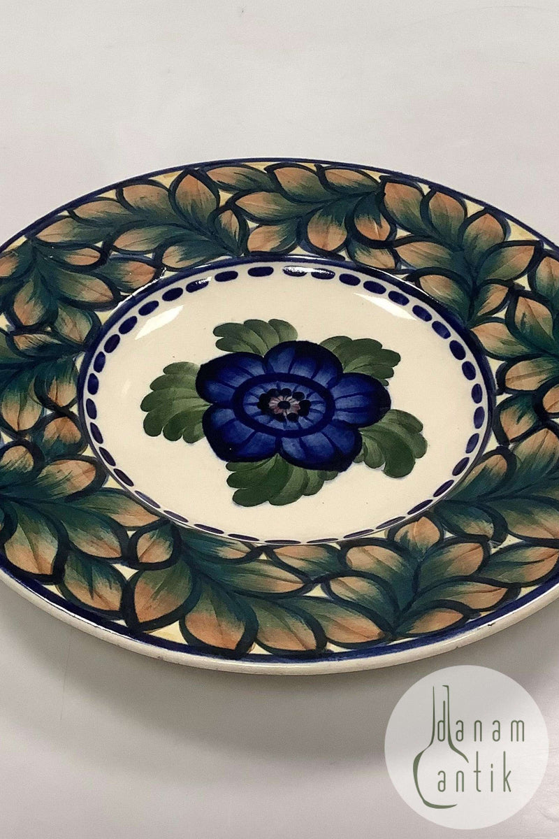 Aluminia Vægplatte med Blå Blomst No. 346/352