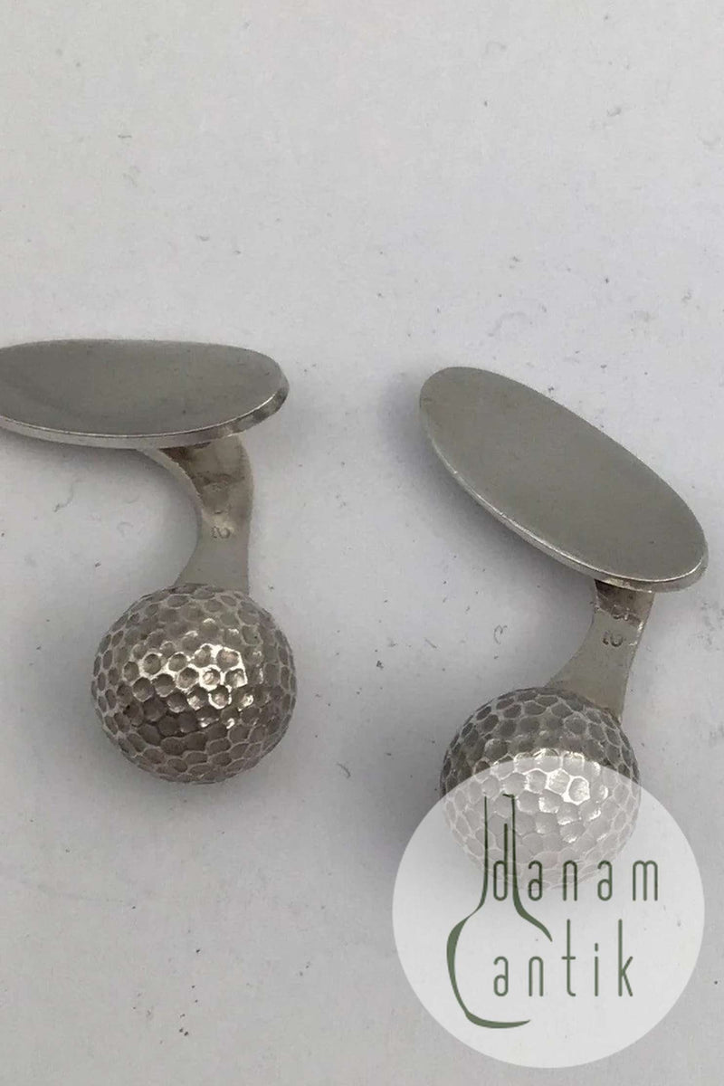 Georg Jensen Sterling Sølv Manchetknapper No. 132 (Golf-bold)