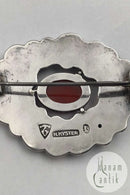 Thorvald Bindesbøll / Holger Kyster Sølv Broche med Rav