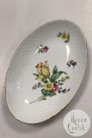 Bing og Grøndahl Saksisk Blomst, Hvid Oval Skål No. 39