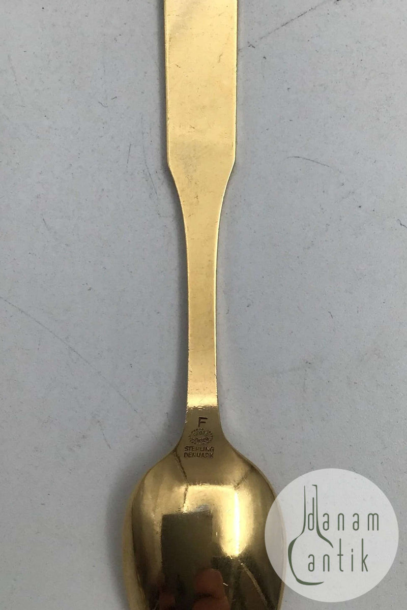 Georg Jensen Harlekin Sterling Sølv Kaffeske Forgyldt med emalje