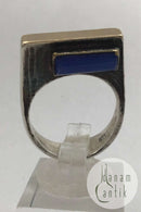 (Ole W Jacobsen) Sterling Sølv / Guld Ring med ædelsten