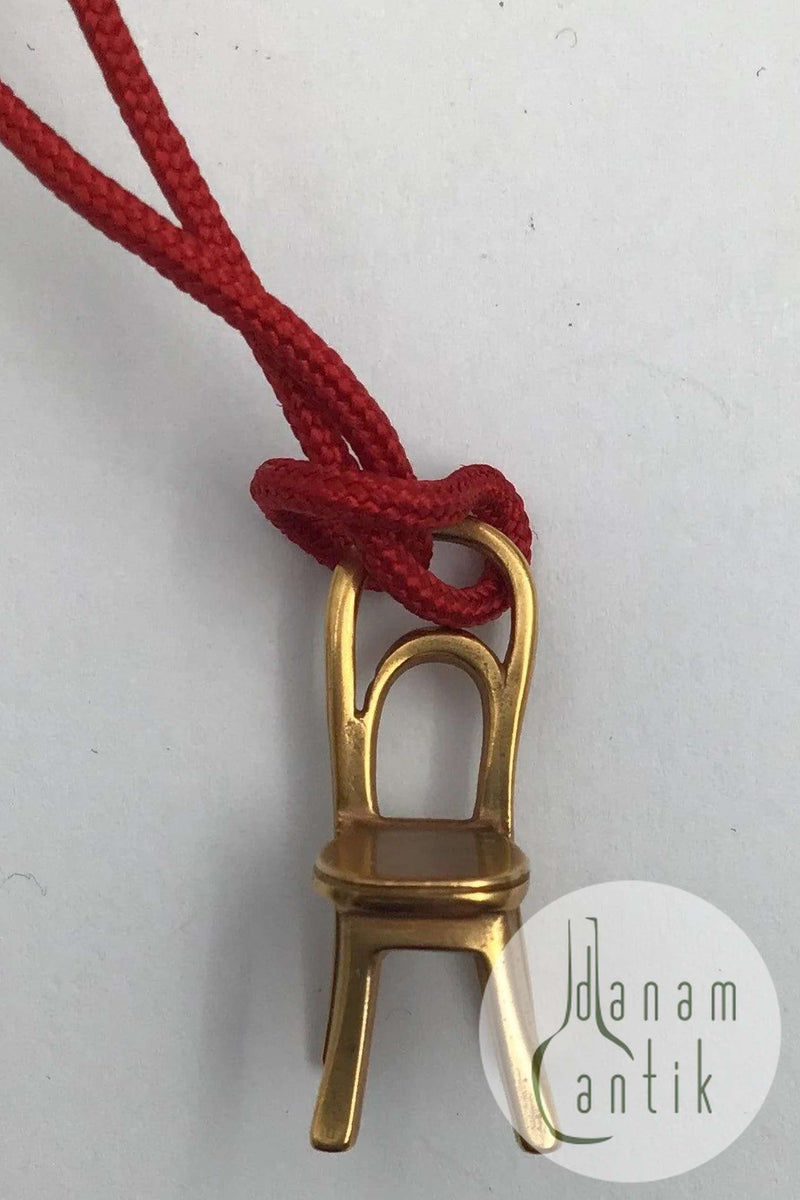 Georg Jensen Forgyldt Messing Cafe Stol Vedhæng No. 5217