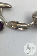 Georg Jensen Sterling Sølv Manchetknapper No 473 Sphere Ametyst