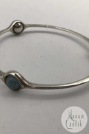 Georg Jensen Sterling Sølv Armring No. 473 Sphere Aquamarin