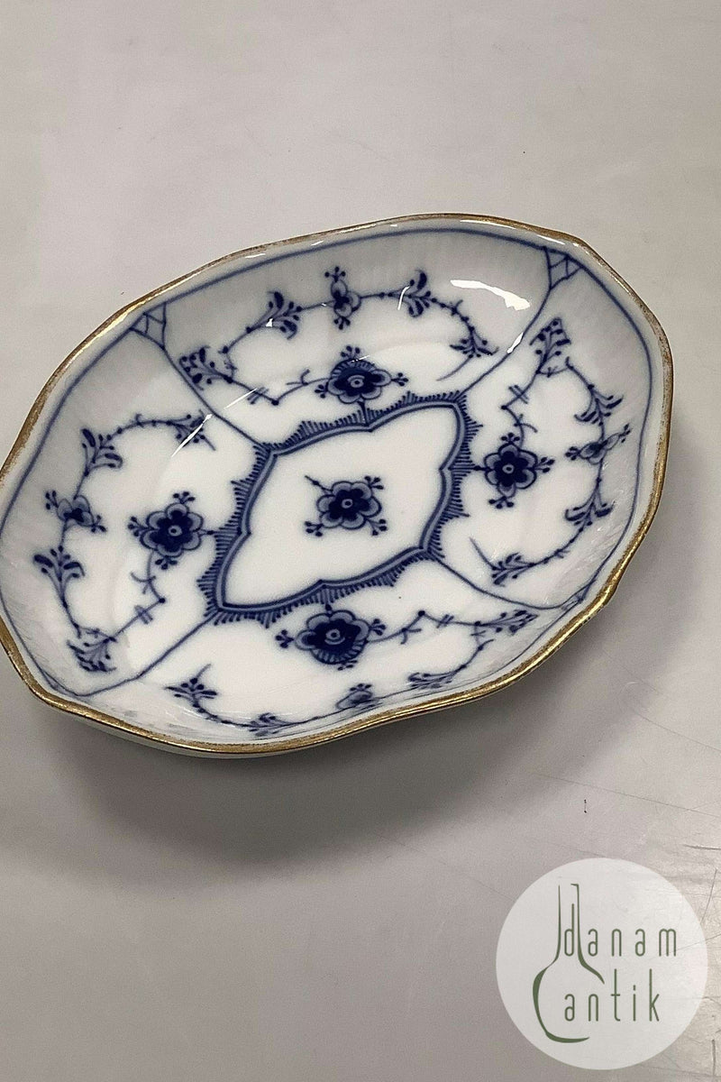 Royal Copenhagen Musselmalet Riflet Lille Assiet med guld No 146