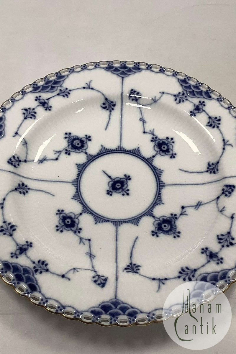 Royal Copenhagen Musselmalet Helblonde Flad Tallerken med guld No. 1084