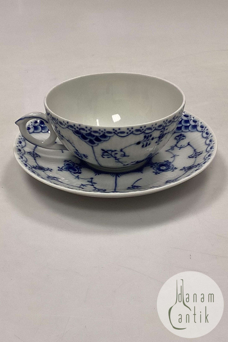 Royal Copenhagen Musselmalet Halvblonde Tekop og Underkop No. 525