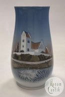 Bing og Grøndahl Art Nouveau Vase med Landsbykirke No. 1302/6210