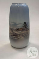Lyngby Porcelæn Vase med Bondegård No. 74-2/76
