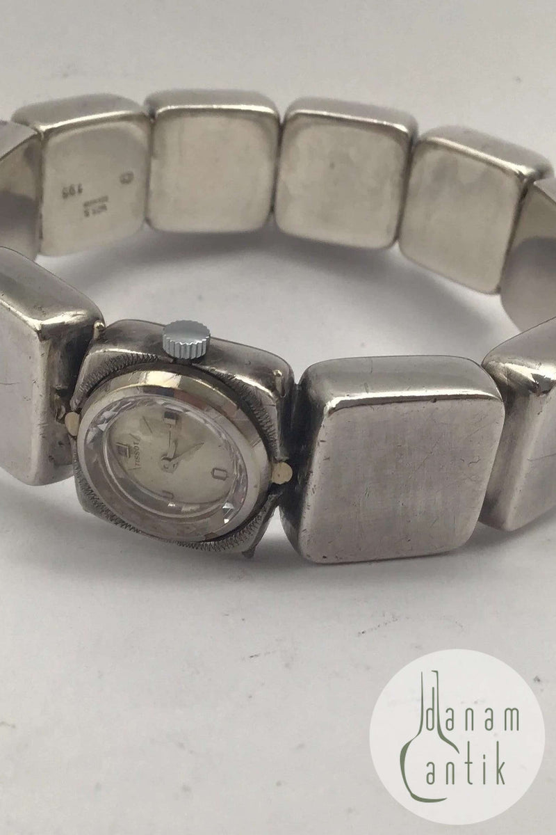 Georg Jensen Sterling Sølv Armring integreret ur No. 196 Astrid Fog