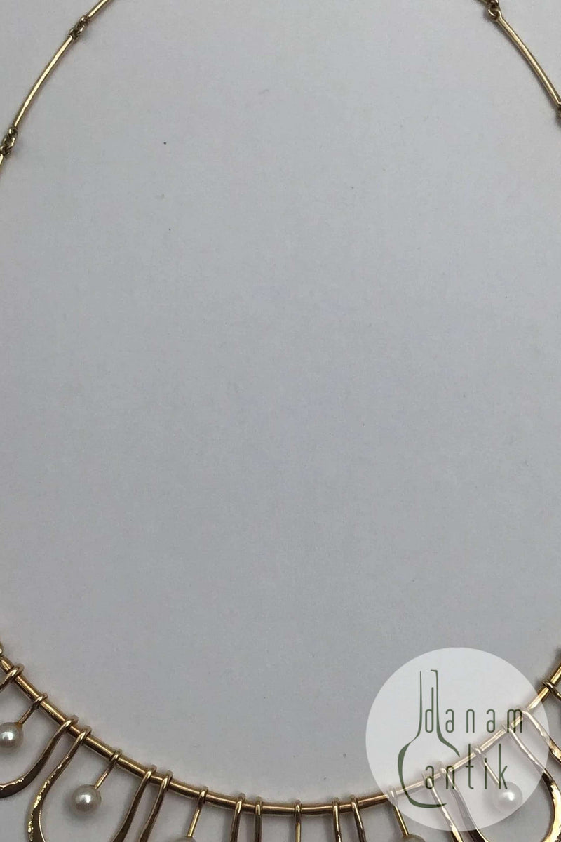 Bent Gabrielsen 14K Gold Necklace with Pearls