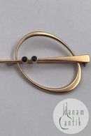 Bent Gabrielsen 14K  Guld Broche No 788 (Safir)