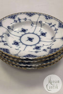 Sæt på 4 Royal Copenhagen Musselmalet Helblonde lille dyb tallerken