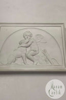 Bing and Grondahl Biscuit Plate Cupid caresses the faithful dog No 72