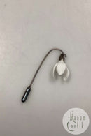 Sølvbroche med Vintergæk i porcelæn