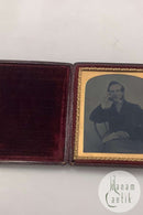 Antique Daguerreotype Photograph of man in box