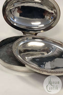 Oval Sølvplet servingsskål med kølebakke