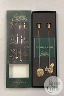 Georg Jensen Golden Christmas Candle Holder - Walnut and Acorn 2004