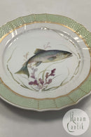 Royal Copenhagen Grøn Fisketallerken No 919/1710 med Salmo Trutta