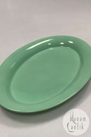 Royal Copenhagen Ursula oval Tallerken i Lysegrøn No. 624