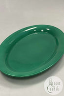 Royal Copenhagen Ursula oval Tallerken i Mørkegrøn No. 624