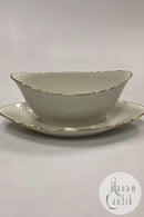 Royal Copenhagen Creme Curved with Gold (Stel 1235) Saucer No. 1651