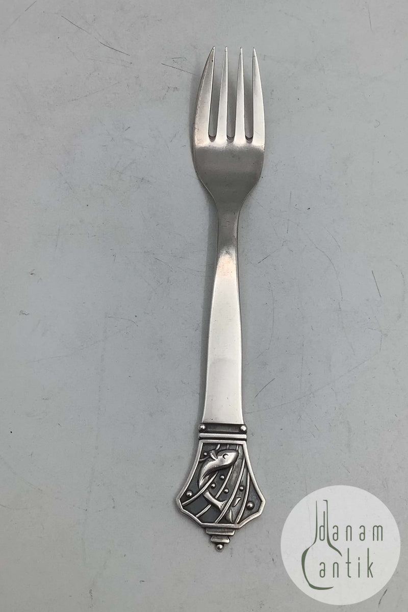 Evald Nielsen Sterling Sølv Fiskegaffel