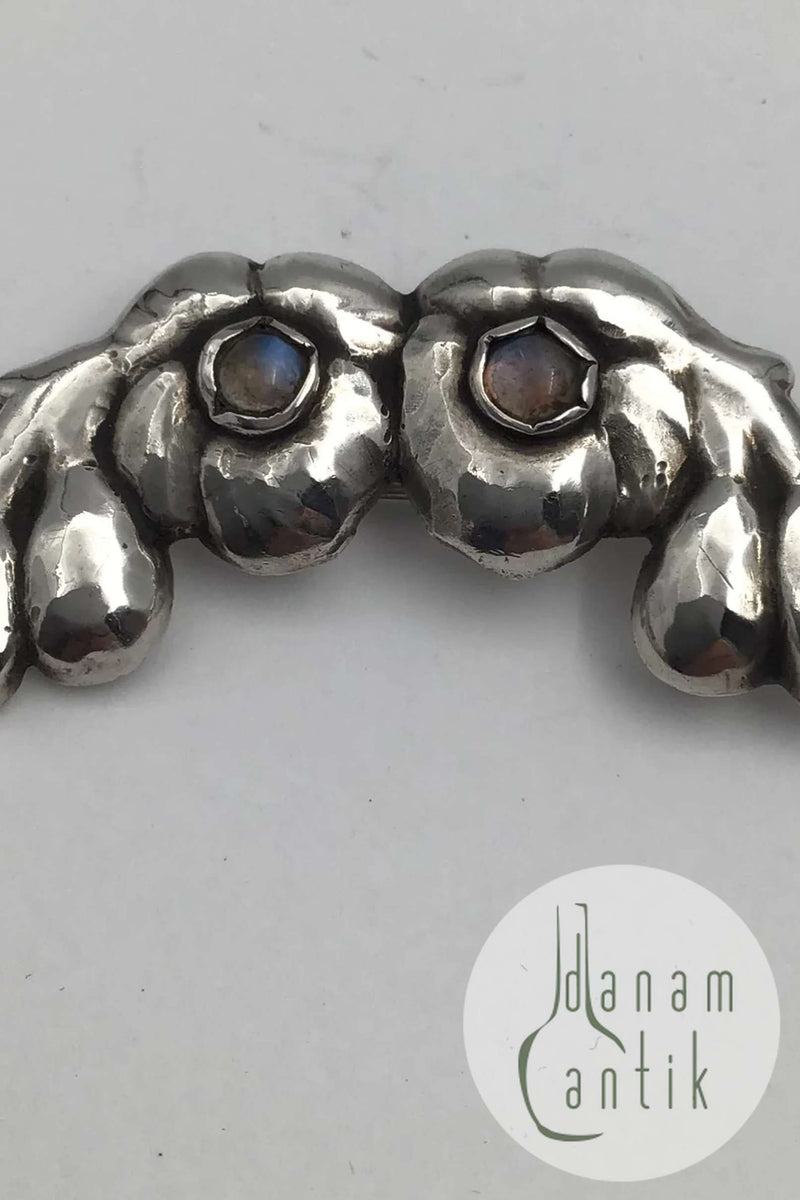 Evald Nielsen Sølv Broche (Månesten)