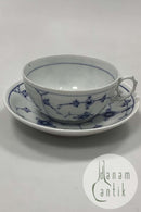 Bing og Grøndahl Blålmalet / Musselmalet Riflet Stor Thekop og underkop