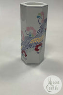 Bing og Grøndahl Fyrfad Lysestage af Annegrete Halling-Koch No. 1827/5466. Rød nuancer med guld