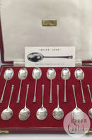 Francis Howard, Sheffield, England, Sterling Silver, Queen Anne, Coffee spoon + Mocha spoon (6+6)