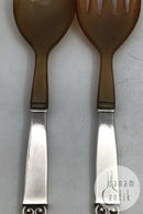 Evald Nielsen Sølv No. 28 Salatsæt (Horn)