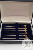 Uwe Helmuth Moltke Sterling Sølv Cocktailspyd / Olivenspyd Sæt (6)